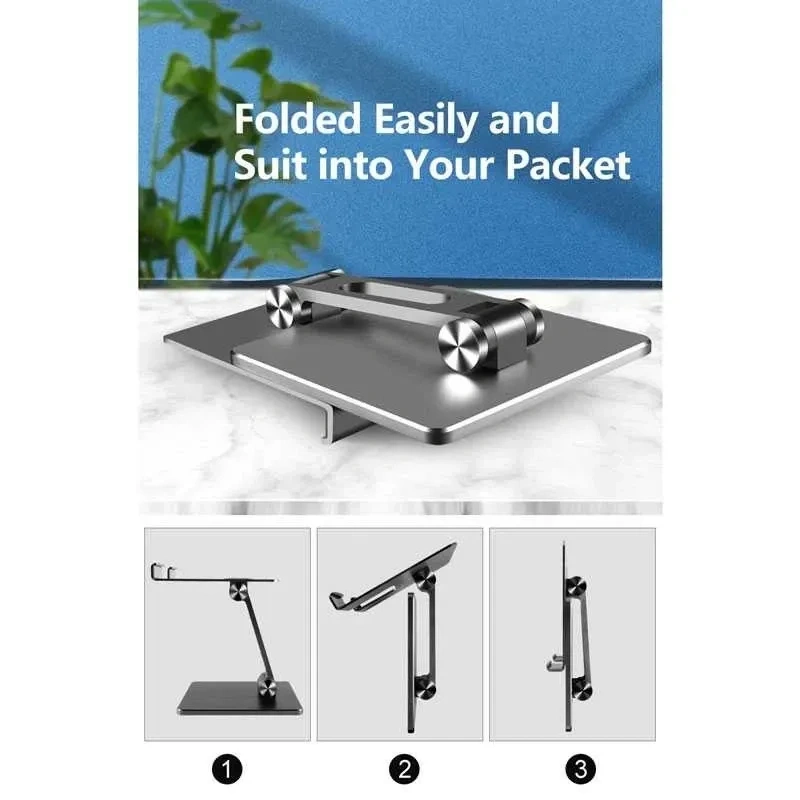 Dudukan Penahan Tablet iPad Desktop Stand Holder Aluminium 4-15.6 Inch